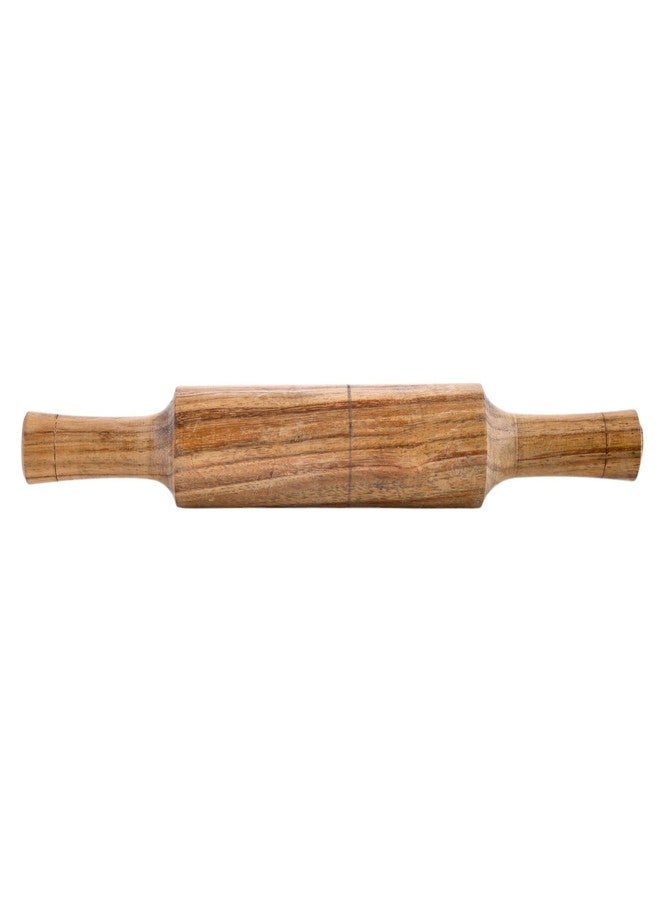 VISMAY'S 12 inch Belan Wooden Rolling Pin for Roti Roller Chapati Roller Food Grade Wood with Natural Grip Design Easy to Use in Kitchen (Desgin -1) - Image 5